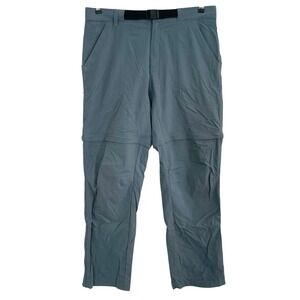 Mountain Hardwear Mens 32 Belted Nylon Convertible Pants Grey Hiking Trekking